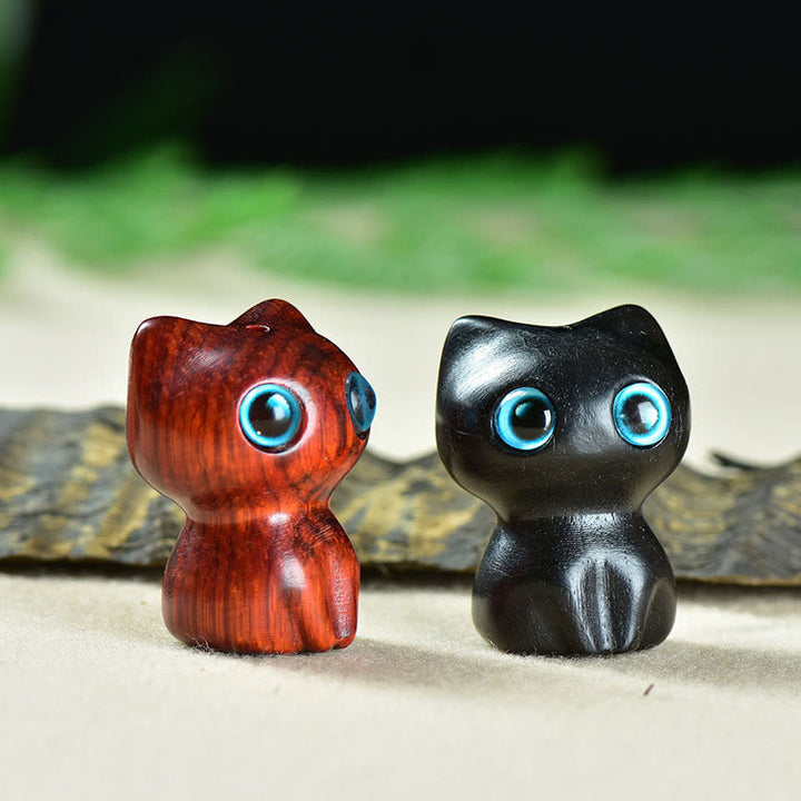 Buddha Stones in legno di ebano, piccola foglia, sandalo rosso, simpatici animali da gatto, decorazione calma - image 16