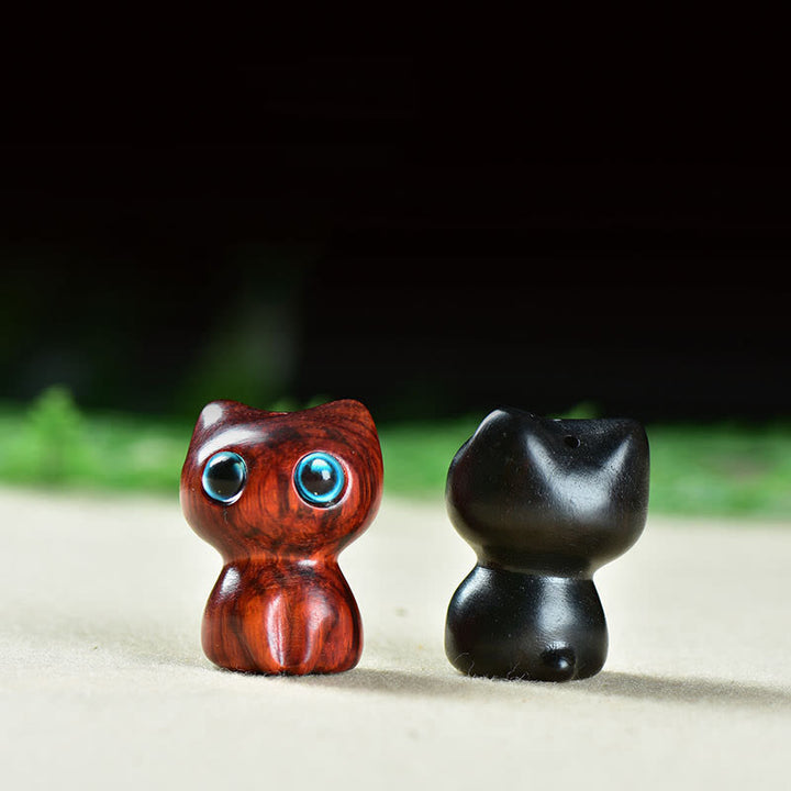Buddha Stones in legno di ebano, piccola foglia, sandalo rosso, simpatici animali da gatto, decorazione calma - image 17