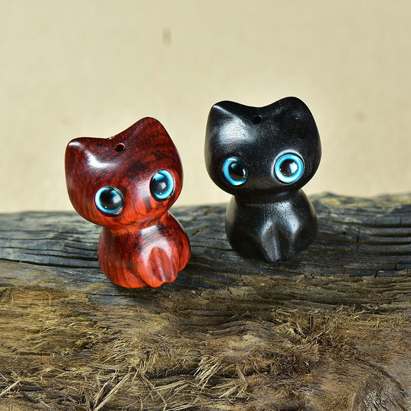 Buddha Stones in legno di ebano, piccola foglia, sandalo rosso, simpatici animali da gatto, decorazione calma - image 18
