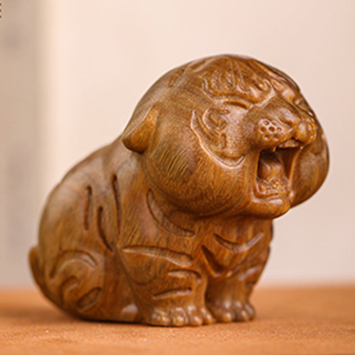 Buddha Stones Sandalo verde Animali carini Tigre Decorazione positiva - image 1