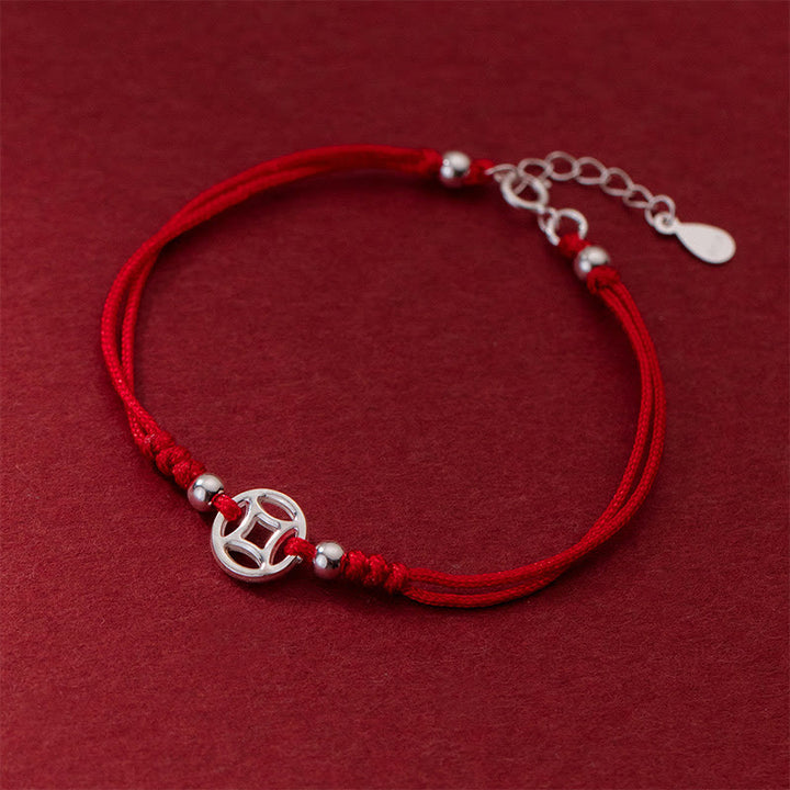 Bracciale portafortuna in argento sterling 925 con monete di rame cavo Buddha Stones - image 2