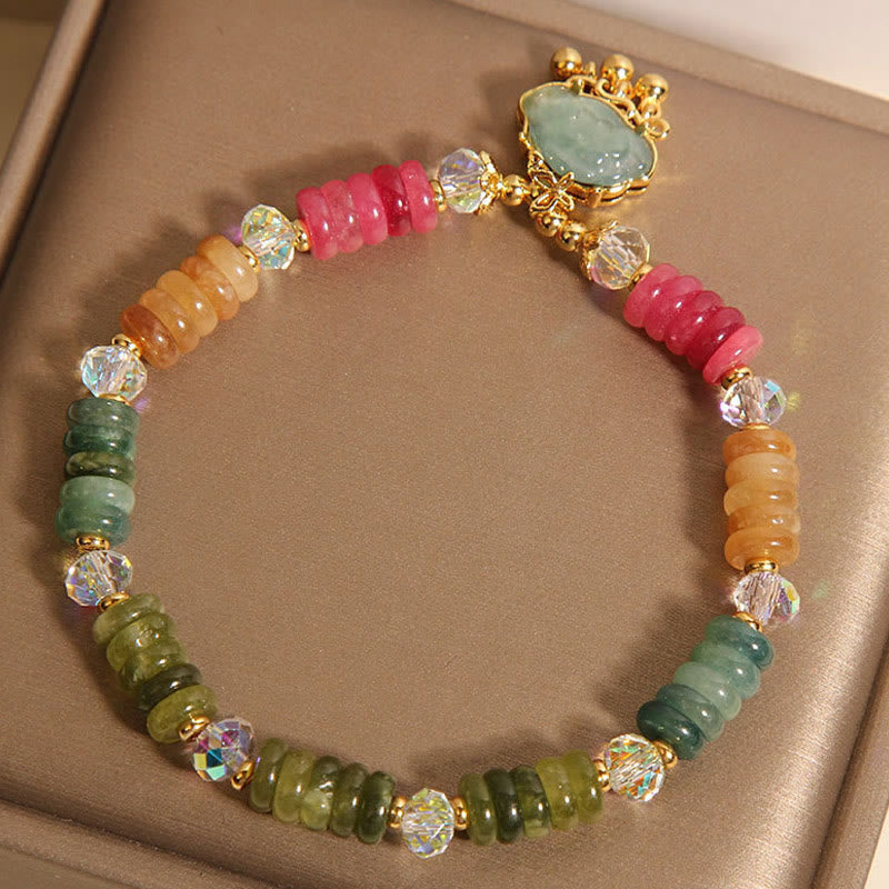 Braccialetto positivo con perline colorate di abaco , Buddha Stones e tormalina nuvola di buon auspicio - image 5