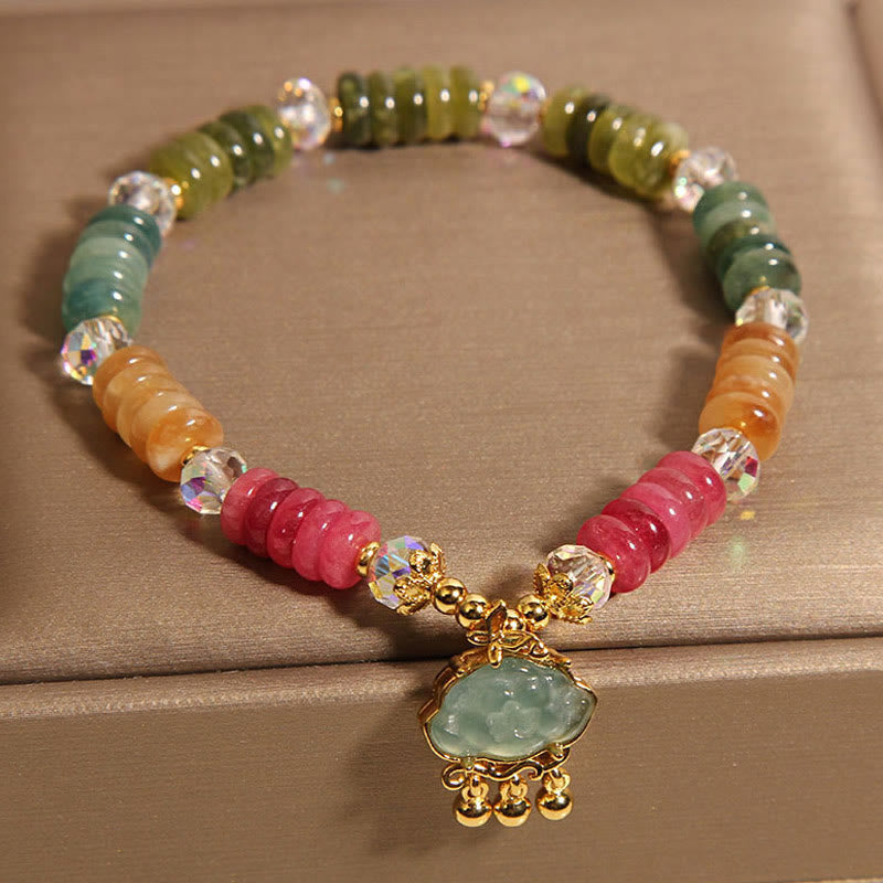 Braccialetto positivo con perline colorate di abaco , Buddha Stones e tormalina nuvola di buon auspicio - image 6