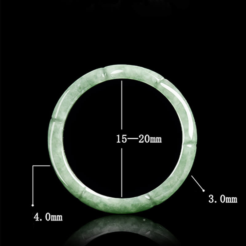 Anello di abbondanza in giada con design in bambù naturale Buddha Stones - image 9