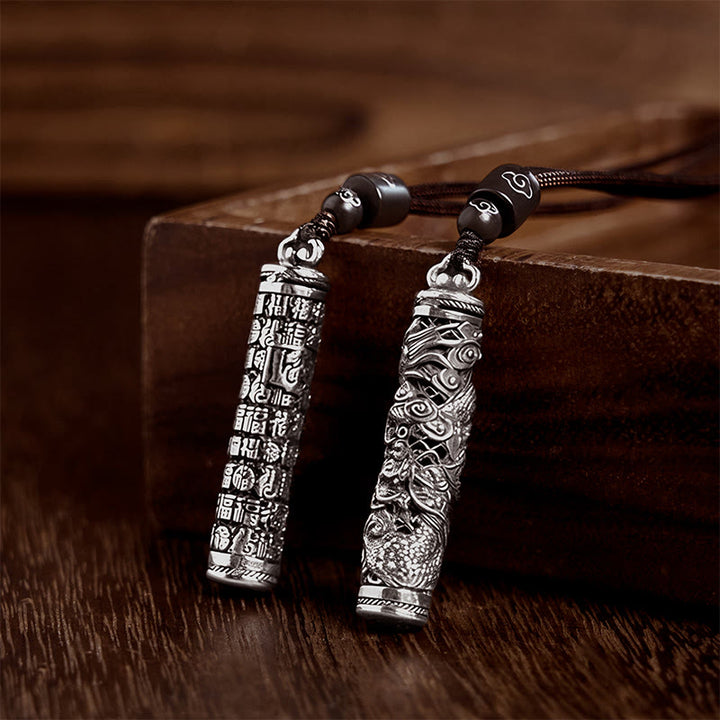 Buddha Stones Collana con ciondolo in rame Fu con motivo a drago e simbolo dell'equilibrio - image 10