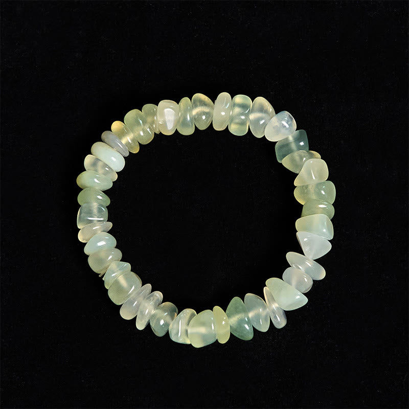 Bracciale della pace con blocchi irregolari di peridoto naturale Buddha Stones