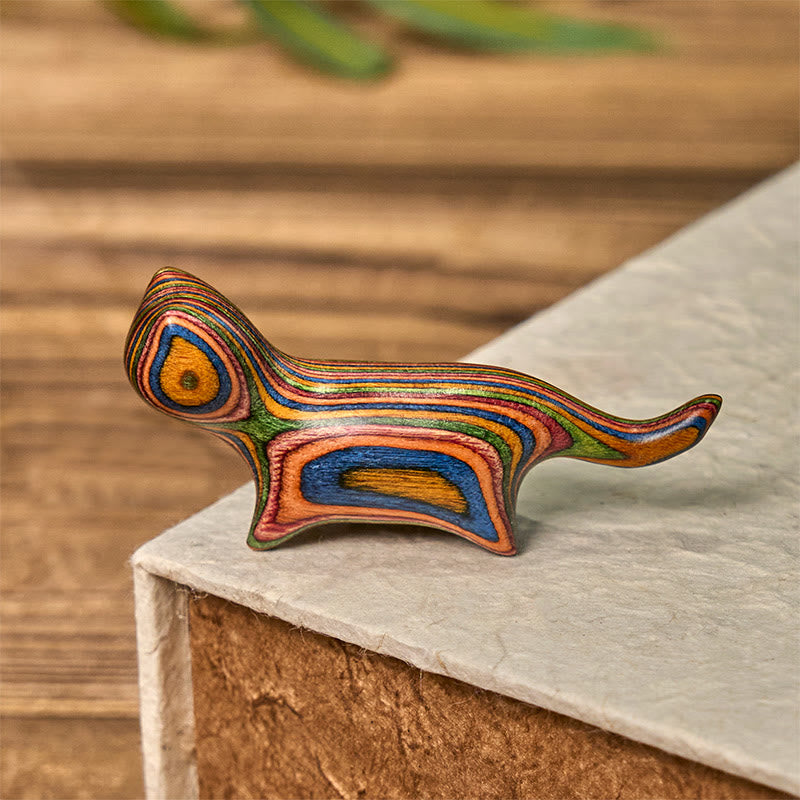 Buddha Stones in miniatura, eucalipto arcobaleno, gatto che cammina, intagliato, decorazione per ridurre lo stress - image 1