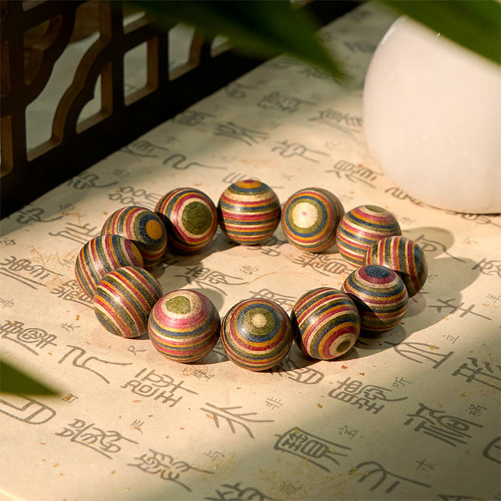 Braccialetto Buddha Stones in eucalipto arcobaleno colorato - image 7
