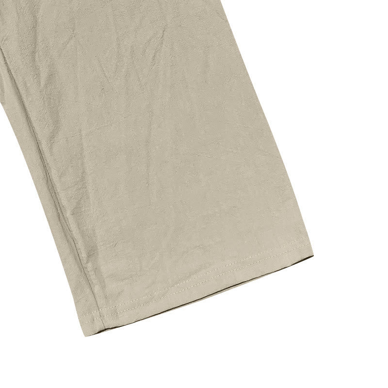Pantaloni da uomo in cotone con tasche, coulisse e bottoni tinta unita con Buddha Stones - image 24