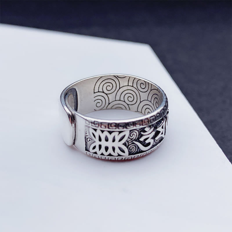 Anello regolabile in rame con Buddha Stones Om Mani Padme Hum - image 9