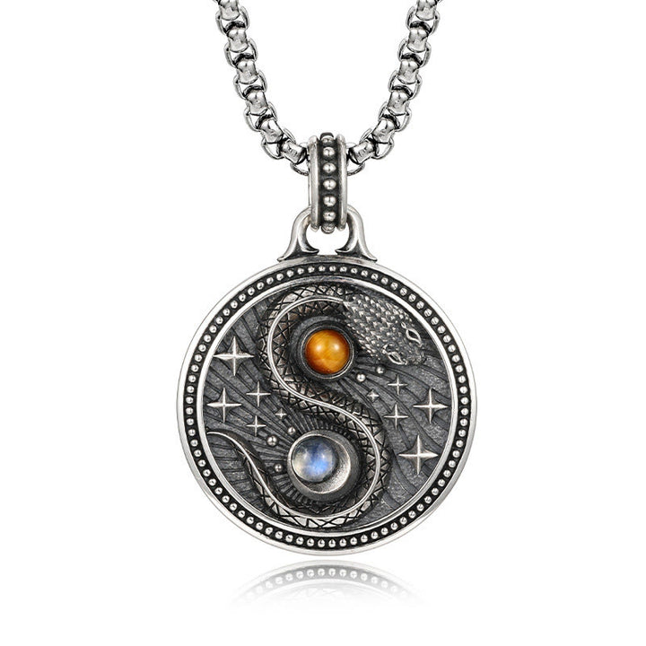 Collana con ciondolo in rame con simbolo Yin Yang Buddha Stones serpente, simbolo della ricchezza - Rame (Ricchezza ♥ Fortuna) - image 1