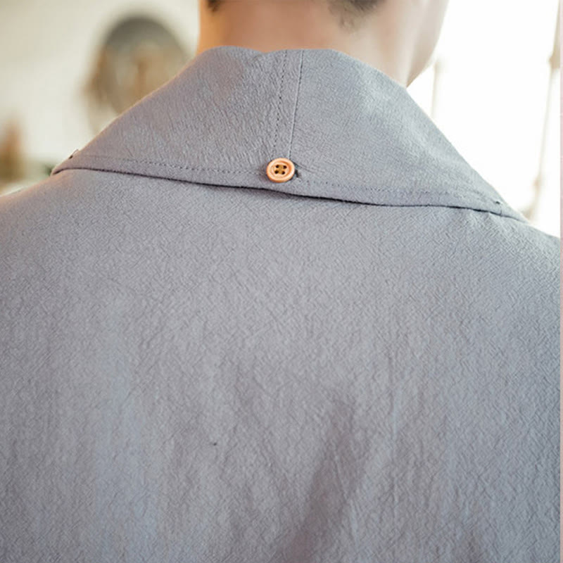 Giacca da uomo in cotone con risvolto semplice vintage Buddha Stones e apertura frontale - image 12
