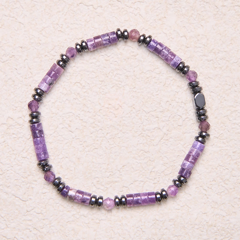 Bracciale di consapevolezza spirituale in ametista ematite Buddha Stones - image 2