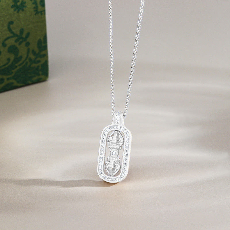 Collana con ciondolo Buddha Stones in argento sterling 925 Mini PiXiu Dorje Vajra Wealth - Argento - Vajra - image 12