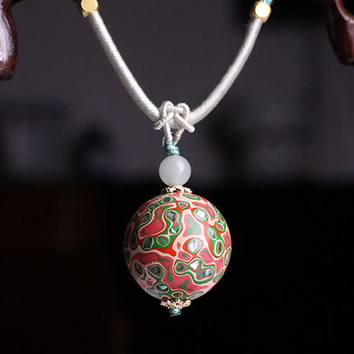 Collana con Buddha Stones, legno di ebano, lacca colorata, perline artigianali, calma - image 4