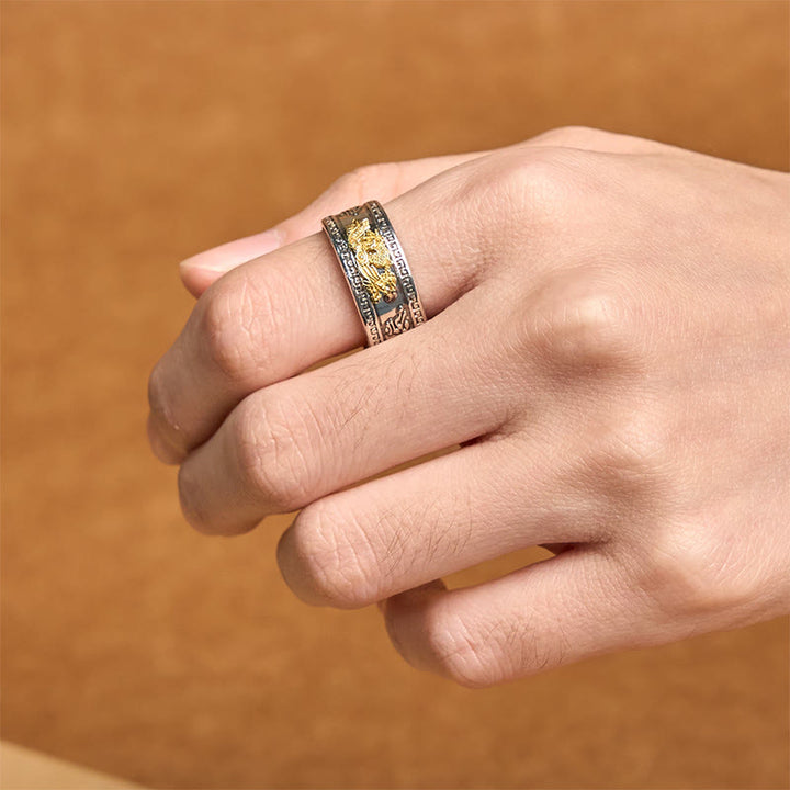 Anello di forza in rame con motivo a drago Buddha Stones - image 6