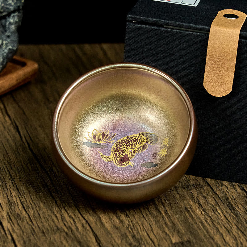Tazza da tè in ceramica con foglia di loto, realizzata a mano in Cina, Jianzhan Koi Buddha Stones Stones, Kung Fu Tea Cup, 150 ml - image 2
