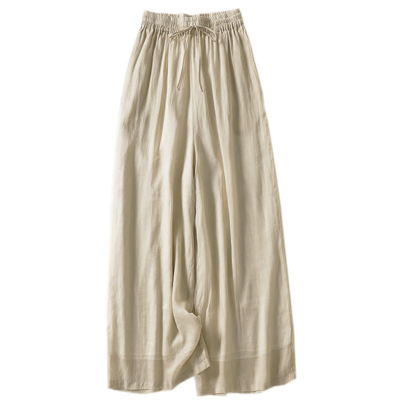Pantaloni larghi da donna con lacci e tinta unita Buddha Stones - image 1