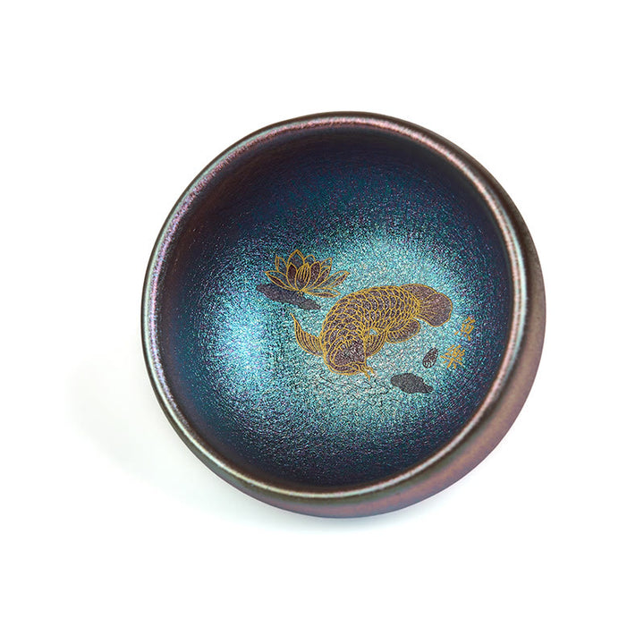 Tazza da tè in ceramica con foglia di loto, realizzata a mano in Cina, Jianzhan Koi Buddha Stones Stones, Kung Fu Tea Cup, 150 ml - image 17