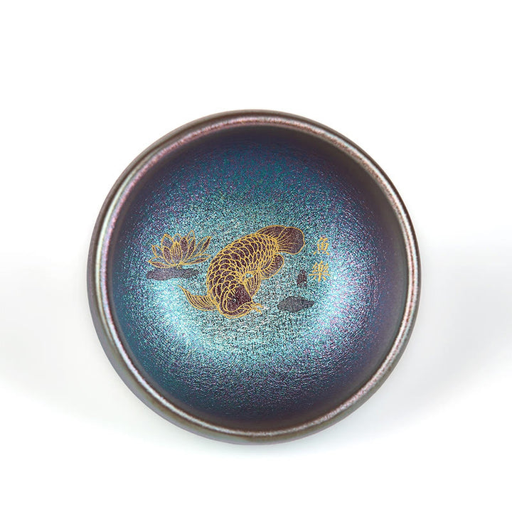 Tazza da tè in ceramica con foglia di loto, realizzata a mano in Cina, Jianzhan Koi Buddha Stones Stones, Kung Fu Tea Cup, 150 ml - image 16