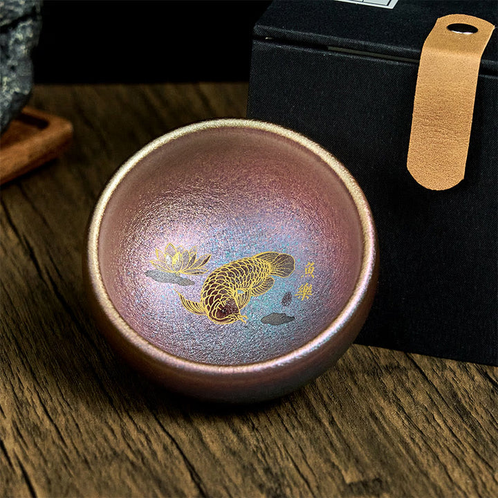 Tazza da tè in ceramica con foglia di loto, realizzata a mano in Cina, Jianzhan Koi Buddha Stones Stones, Kung Fu Tea Cup, 150 ml - image 21