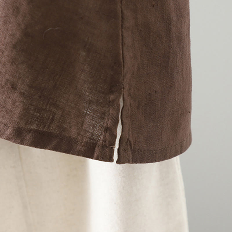 Gilet da donna con scollo a V, tinta unita, vintage, estivo , Buddha Stones - image 3