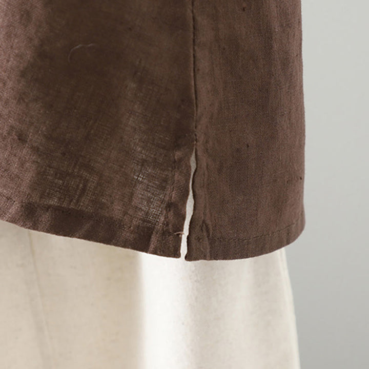 Gilet da donna con scollo a V, tinta unita, vintage, estivo , Buddha Stones - image 3