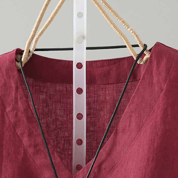 Gilet da donna con scollo a V, tinta unita, vintage, estivo , Buddha Stones - image 5