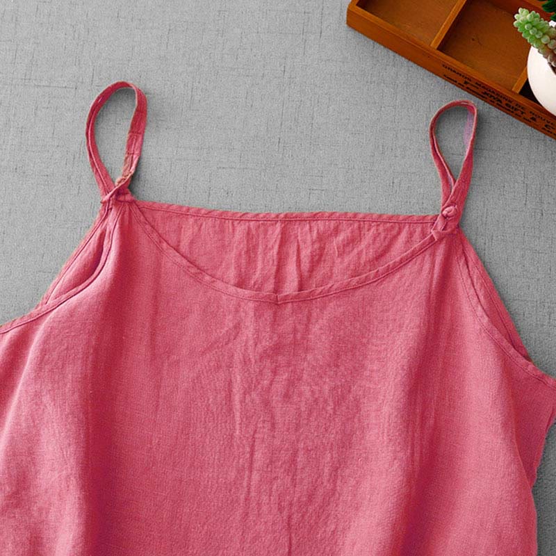 Gilet da donna in cotone e lino con cinturino regolabile, modello Buddha Stones Summer Plain - image 29