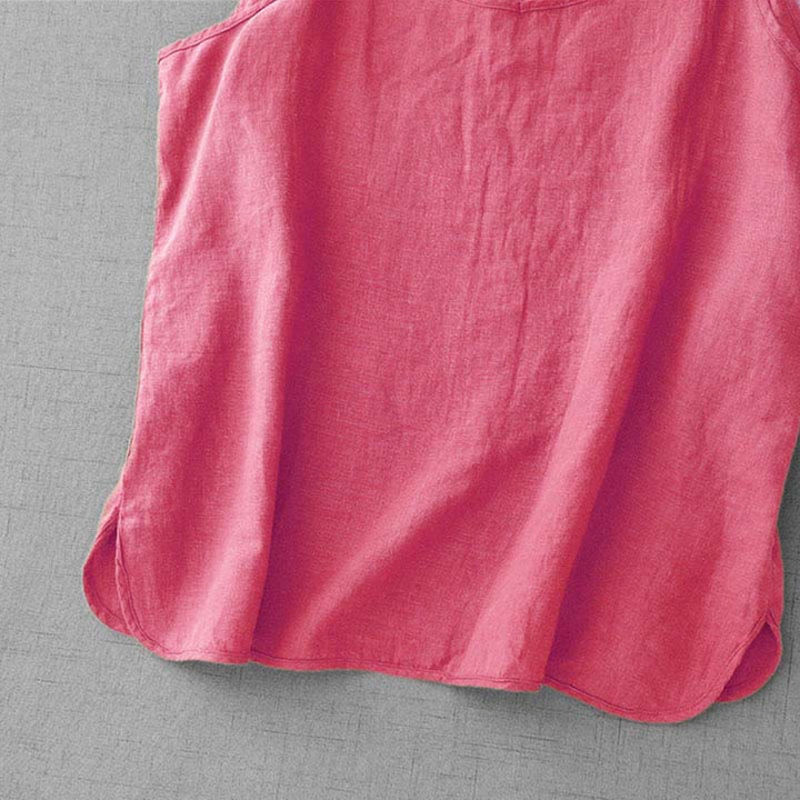 Gilet da donna in cotone e lino con cinturino regolabile, modello Buddha Stones Summer Plain - image 32