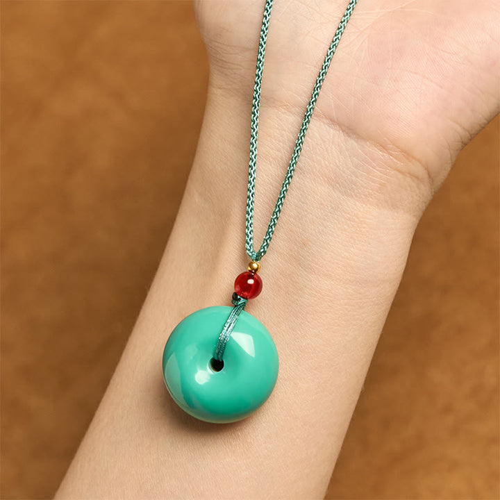 Collana con ciondolo in corda e fibbia della pace turchese Buddha Stones - image 4