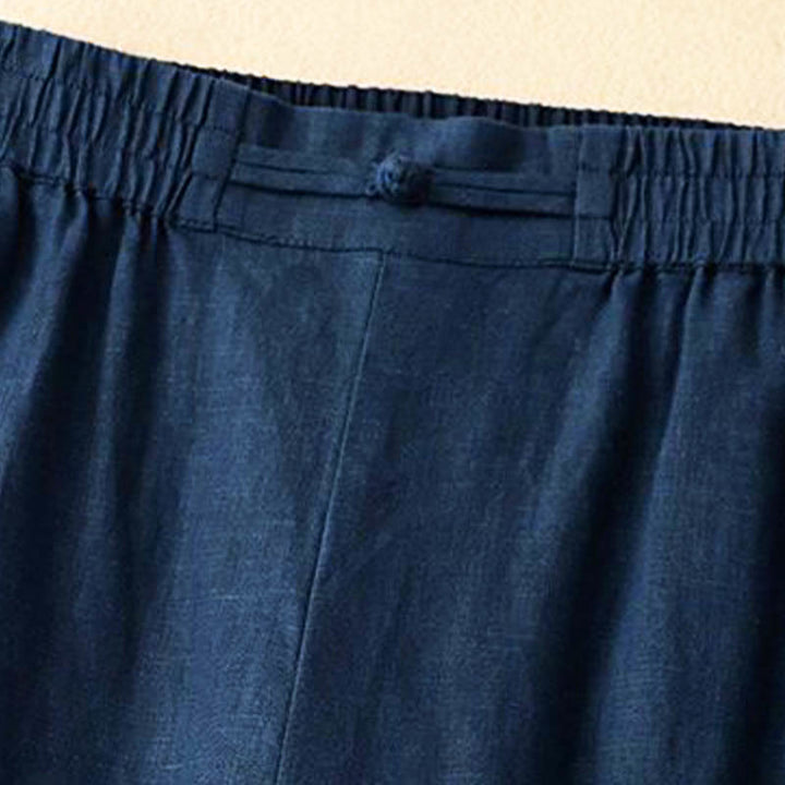 Pantaloni larghi da donna in cotone con tasche e elastico in vita tinta unita Buddha Stones Daily - image 10