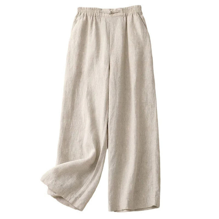 Pantaloni larghi da donna in cotone con tasche e elastico in vita tinta unita Buddha Stones Daily - image 16