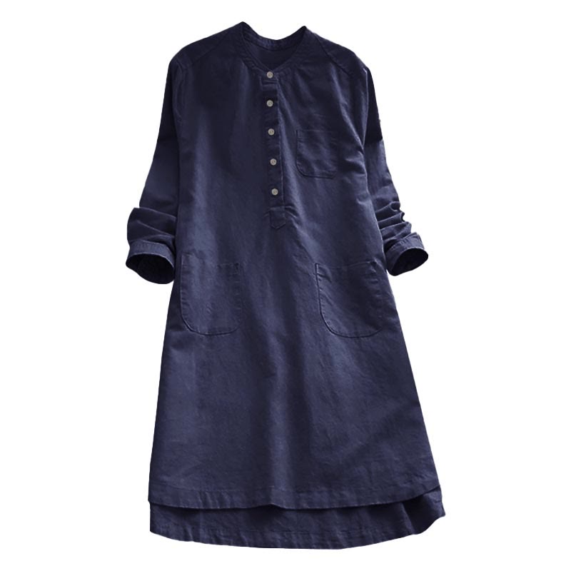 Camicia da donna a maniche lunghe con bottoni e tasche, con Buddha Stones. - image 16