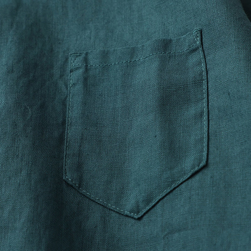 Camicia a maniche tre quarti con bottoni in tinta unita e Buddha Stones - image 18