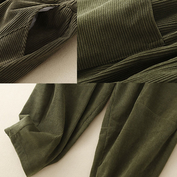 Pantaloni harem da donna in velluto a coste e poliestere con tasche, modello Buddha Stones Commute Vintage Plain - image 9