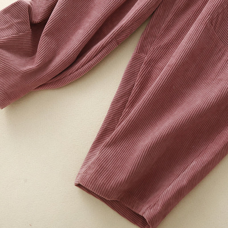 Pantaloni harem da donna in velluto a coste e poliestere con tasche, modello Buddha Stones Commute Vintage Plain - image 16