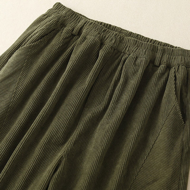 Pantaloni harem da donna in velluto a coste e poliestere con tasche, modello Buddha Stones Commute Vintage Plain - image 5