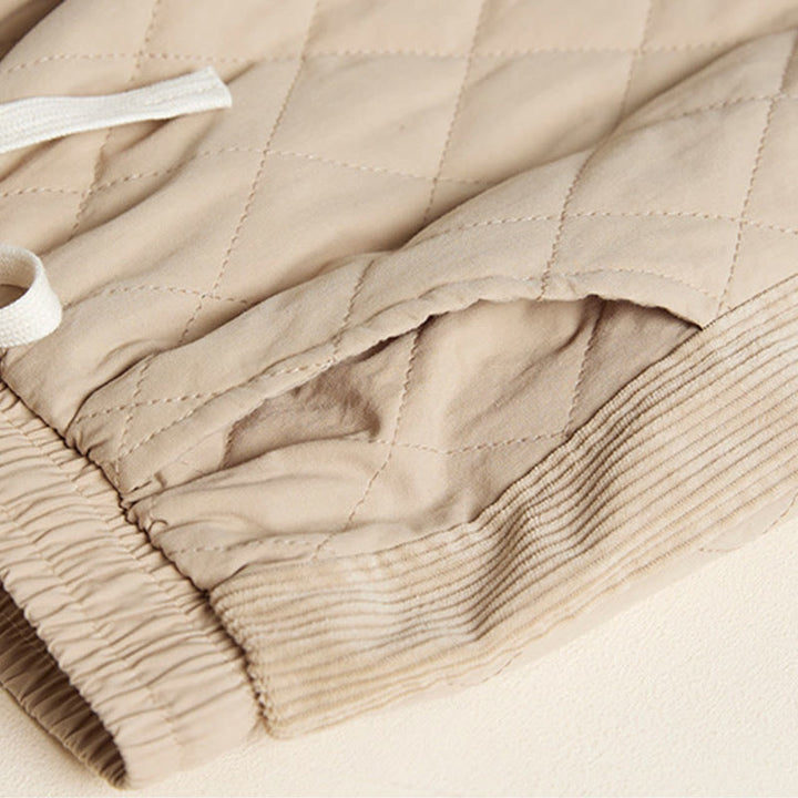 Pantaloni harem termici da donna in cotone con tasche e design trapuntato a rombi Buddha Stones - image 13