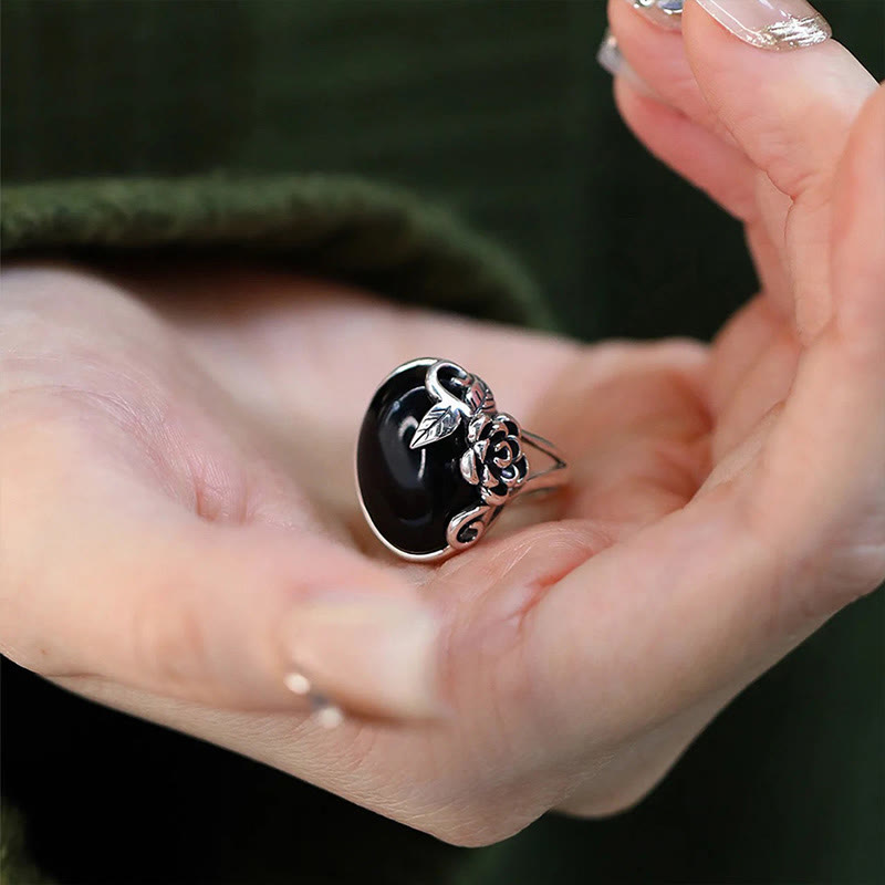 Anello regolabile per la cura di sé con fiore di rosa in rame Buddha Stones - image 7