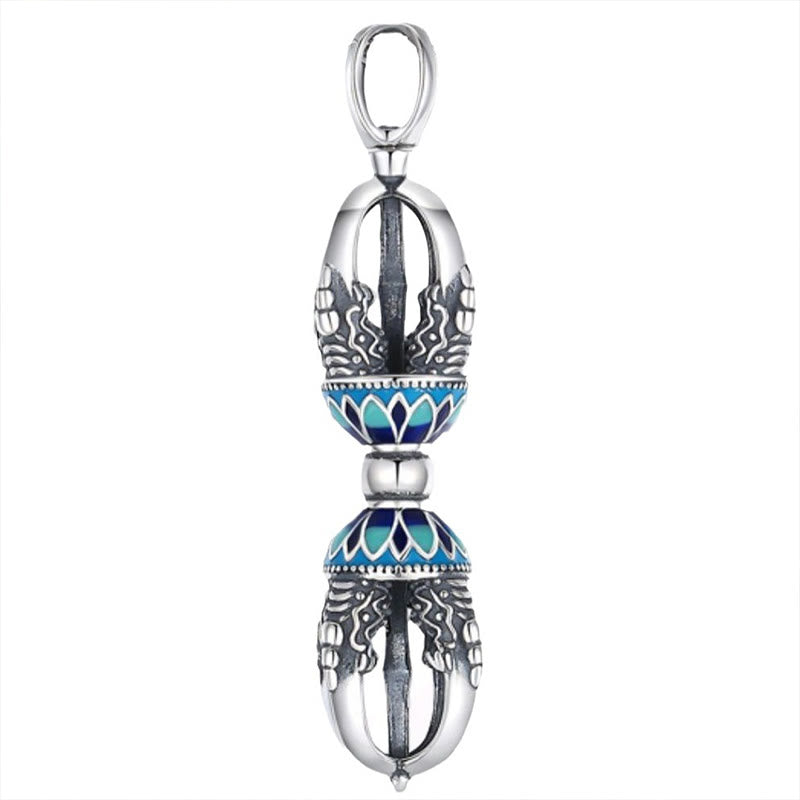Collana con ciondolo di potere spirituale Vajra Dorje in rame tibetano Buddha Stones - image 4