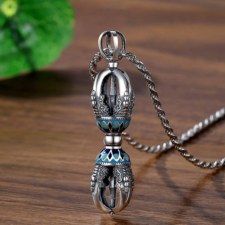 Collana con ciondolo di potere spirituale Vajra Dorje in rame tibetano Buddha Stones - Vajra di rame - image 0