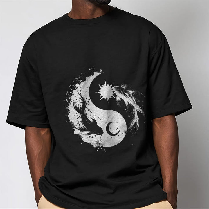 Maglietta con motivo Buddha Stonessun e Moon Yin Yang Koi - image 5