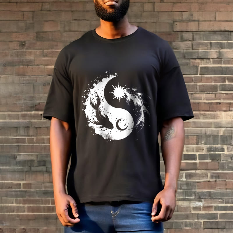 Maglietta con motivo Buddha Stonessun e Moon Yin Yang Koi - image 6