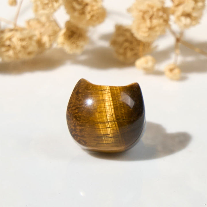 Braccialetto di perle di potere con occhio di tigre e gatto carino Buddha Stones - image 7