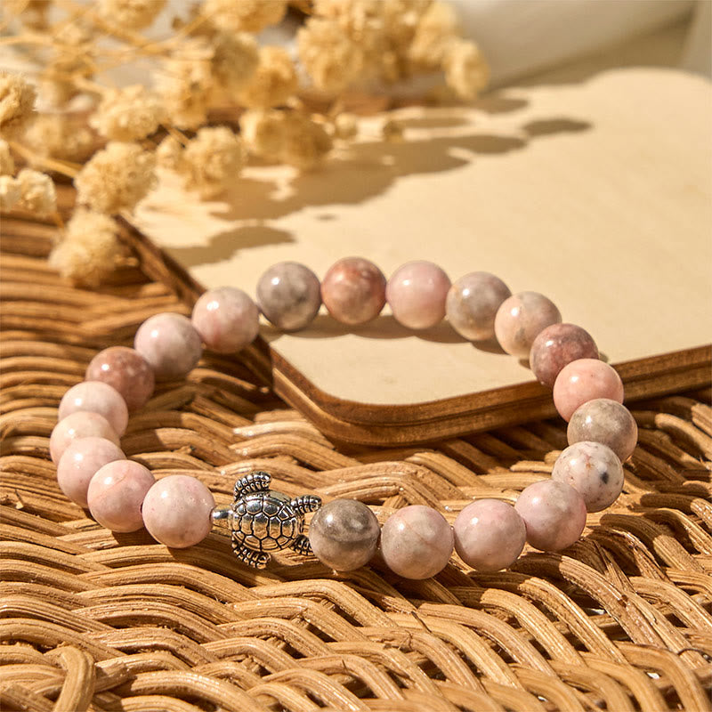 Braccialetto di protezione in diaspro zebrato con motivo tartaruga Buddha Stones - image 4