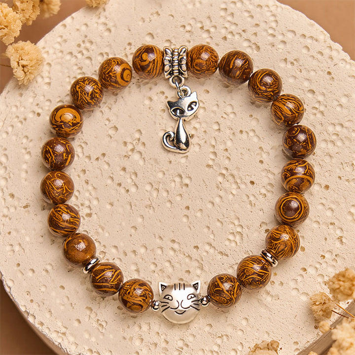 Braccialetto di protezione per la testa del gattino in pietra naturale Buddha Stones - 15-16 cm - image 0