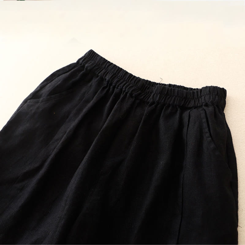 Pantaloncini da donna in cotone tinta unita casual Buddha Stones con tasche - image 28
