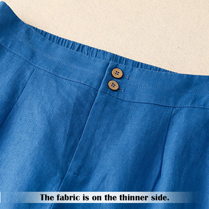 Pantaloni da donna a gamba larga con tasche e design semplice a cerniera, ispirati al modello Buddha Stones, per l'estate. - image 17