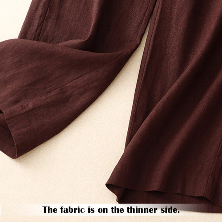 Pantaloni da donna a gamba larga con tasche e design semplice a cerniera, ispirati al modello Buddha Stones, per l'estate. - image 30